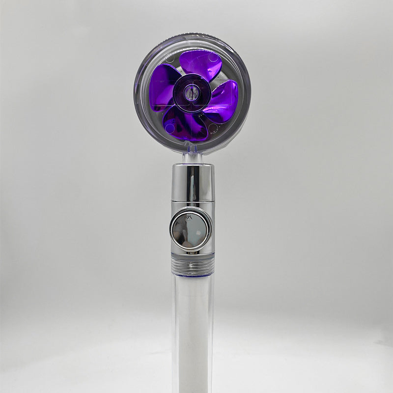 Shower Head Water Saving Flow 360 Degrees Rotating With Small Fan