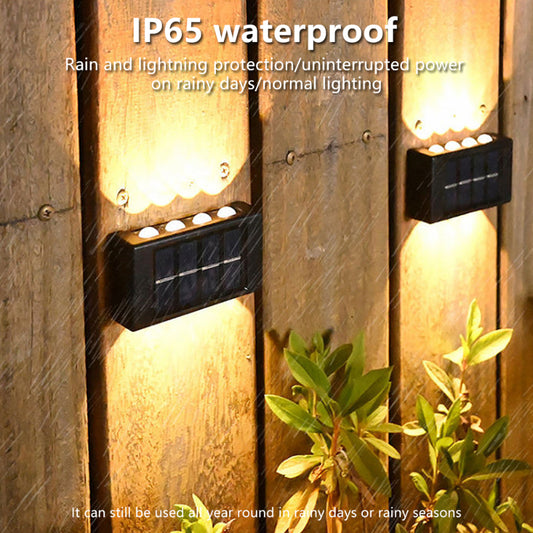 Solar Outdoor Garden Light Up And Down Glowing Atmosphere Wall Lamp