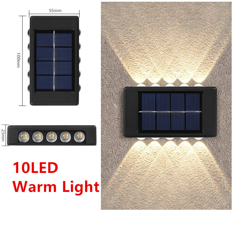 Solar Outdoor Garden Light Up And Down Glowing Atmosphere Wall Lamp