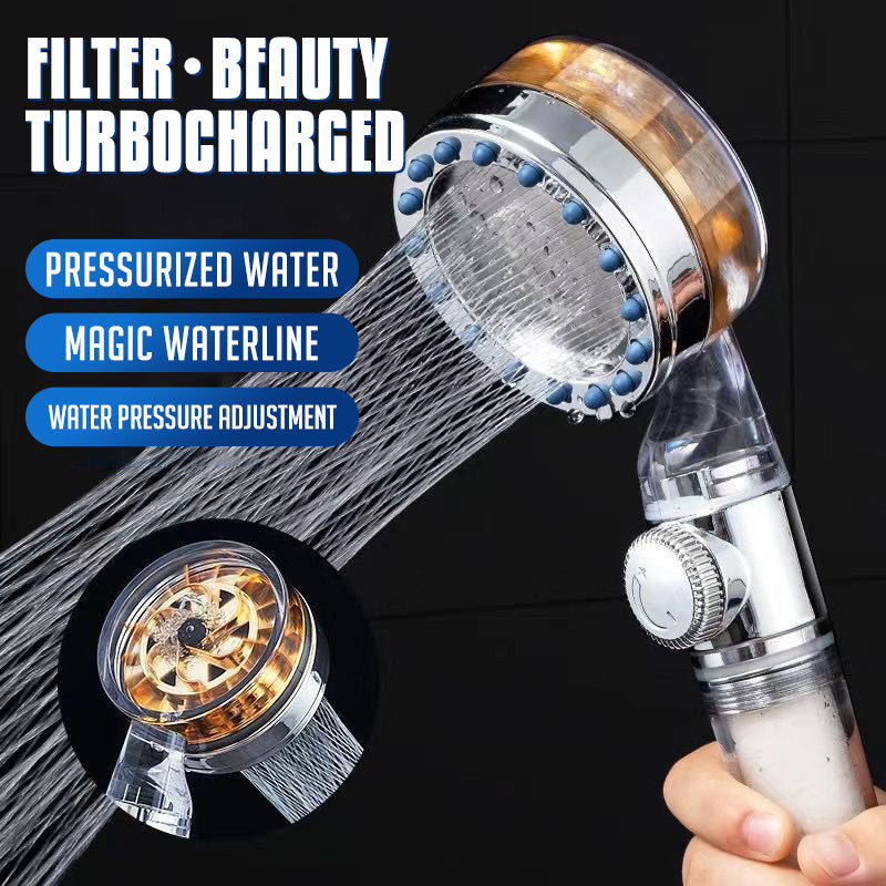 Pressurized Nozzle Turbo Shower Head Water Saving High Pressure Shower