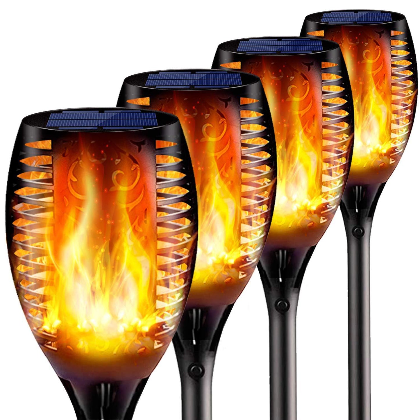 Solar Flame Flickering Garden Led Light Ip65 Outdoor Solar Tiki Torch