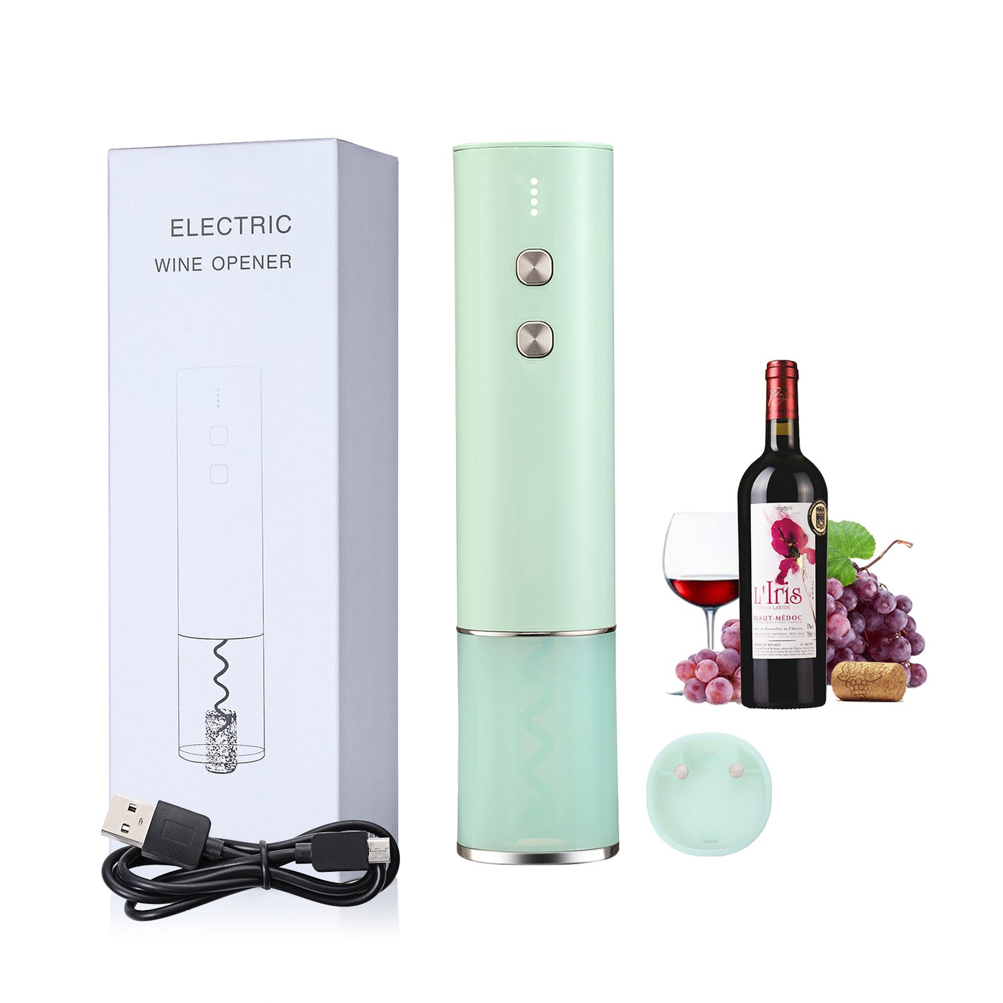 Stainless Steel Wine Electric Bottle Opener Creative Rechargeable