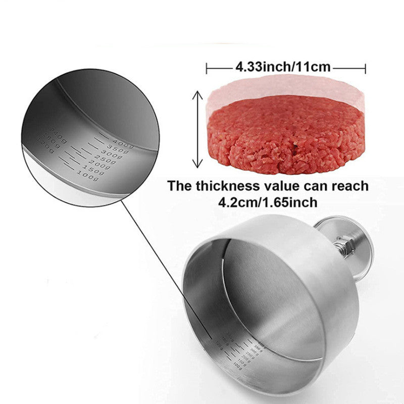 Stainless Steel Patties Mould Burger Meat Press Kitchen Gadgets