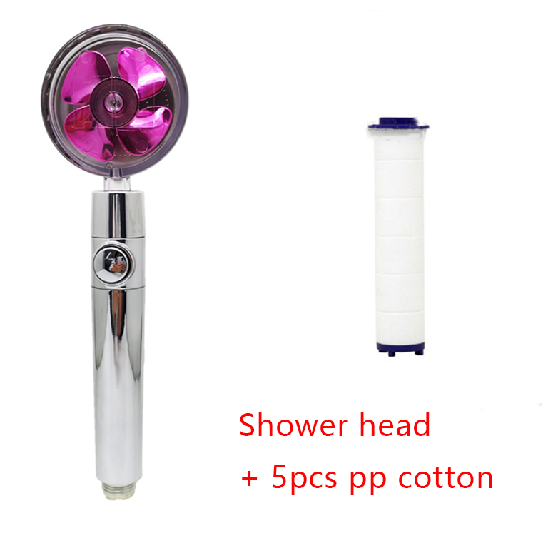 Shower Head Water Saving Flow 360 Degrees Rotating With Small Fan