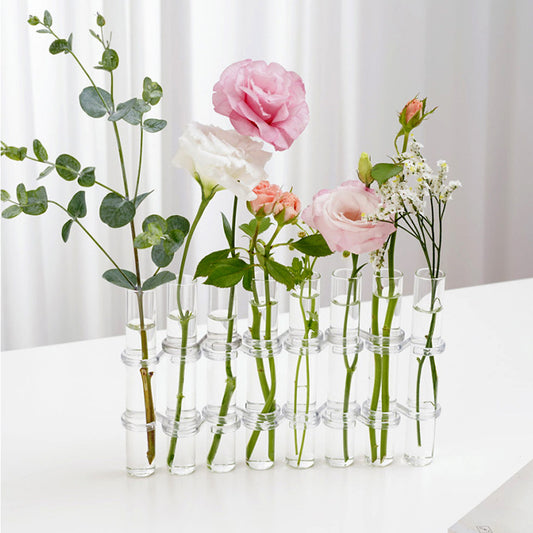 Test Tube Clear Glass Vase For Plant Bottle Flower Pot Decor