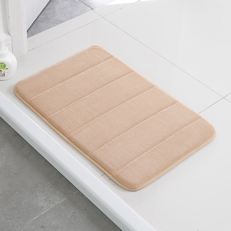 Home Bath Mat Coral Fleece Bathroom Carpet Water Absorption Non-slip