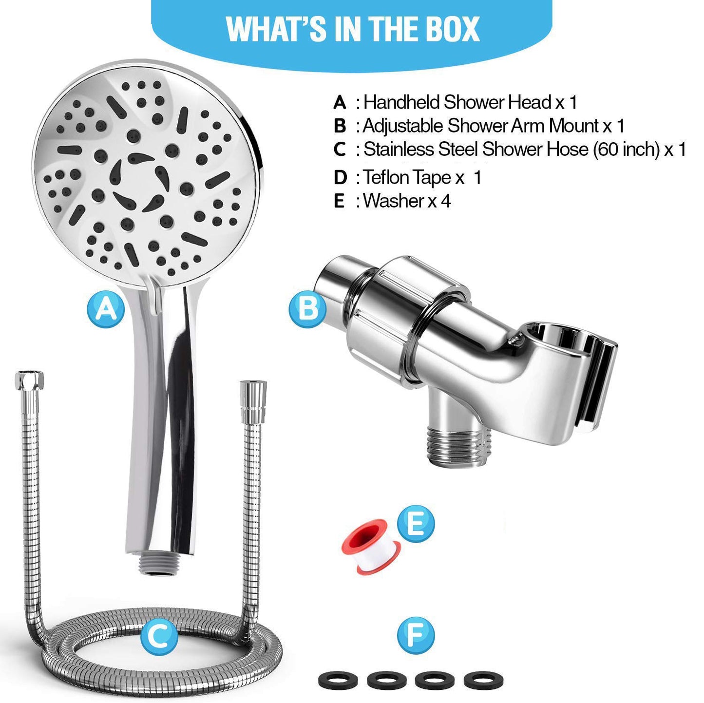 Bathroom Nine Function Three Way Seat Suspension Shower Set