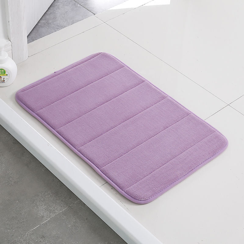 Home Bath Mat Coral Fleece Bathroom Carpet Water Absorption Non-slip