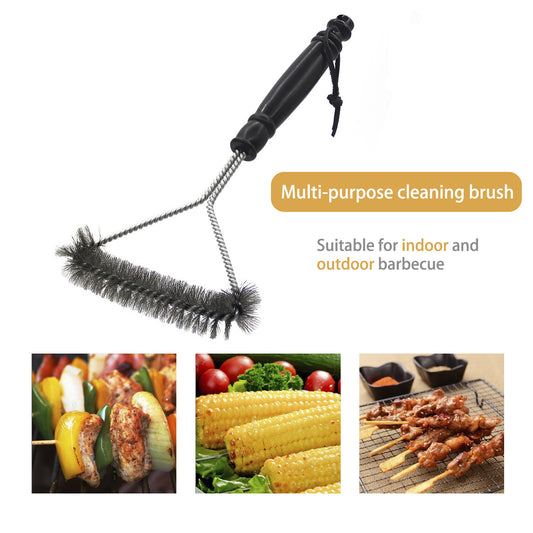 Barbecue Grill BBQ Brush Clean Tool Stainless Steel Wire Bristles Non-stick