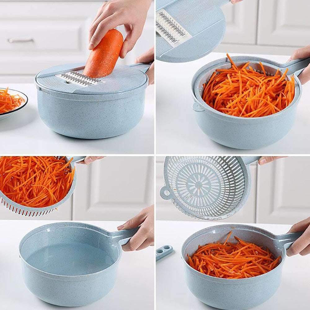 8 in 1 Slicer Vegetable Slicer Potato Peeler Grater With Strainer