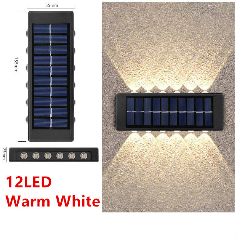 Solar Outdoor Garden Light Up And Down Glowing Atmosphere Wall Lamp