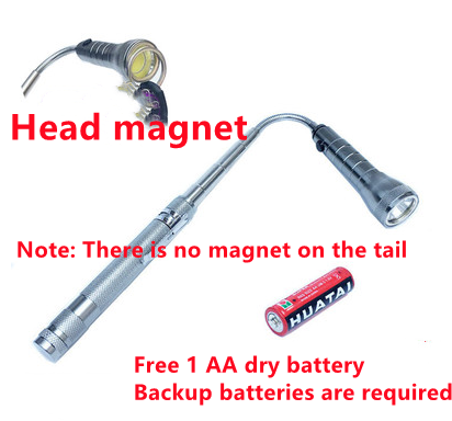 Telescopic flashlight led magnet pick up gadget