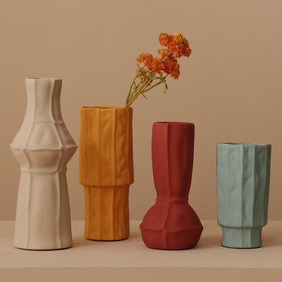 Nordic Simple Morandi Art Vase Villa Home Vases Decoration