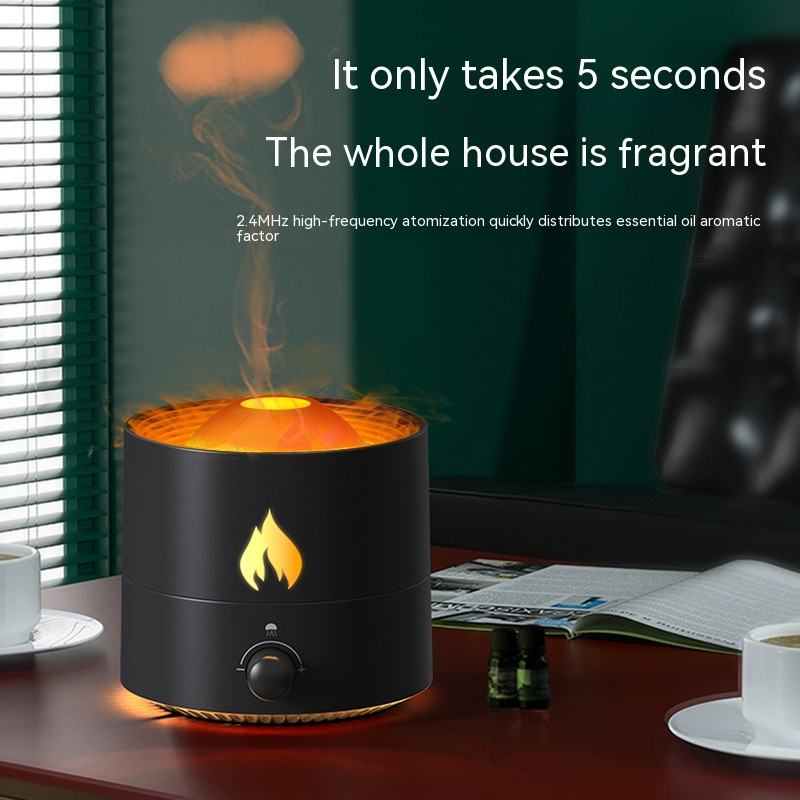 Office Custom Flame Night Light Aroma Diffuser Fragrance