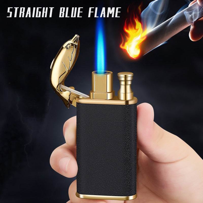 New Blue Flame Metal Crocodile Dolphin Double