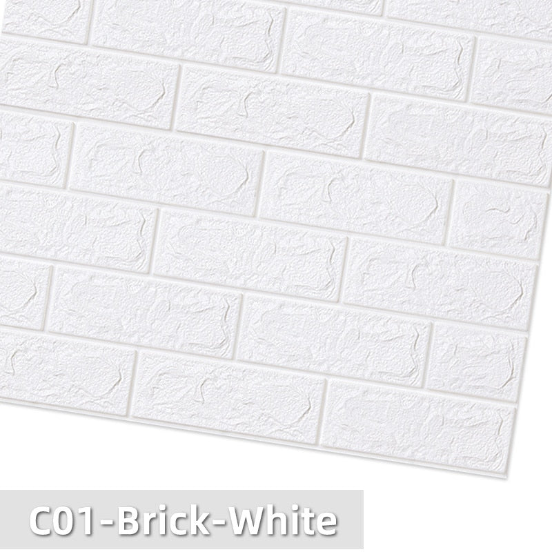3D Brick Wall Stickers DIY Decor Self-Adhesive Waterproof