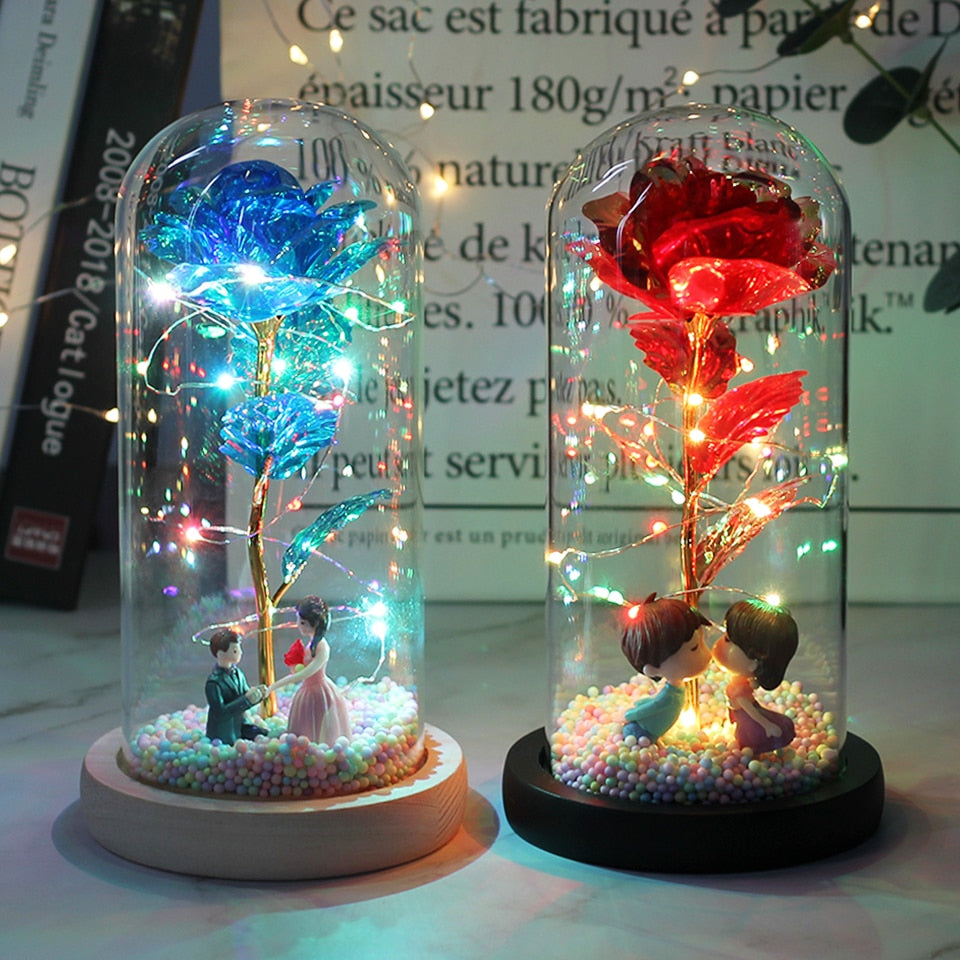 LED Enchanted Galaxy Rose Eternal 24K Gold Foil Flower