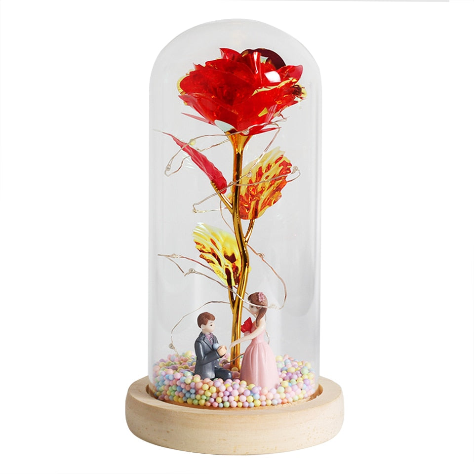 LED Enchanted Galaxy Rose Eternal 24K Gold Foil Flower