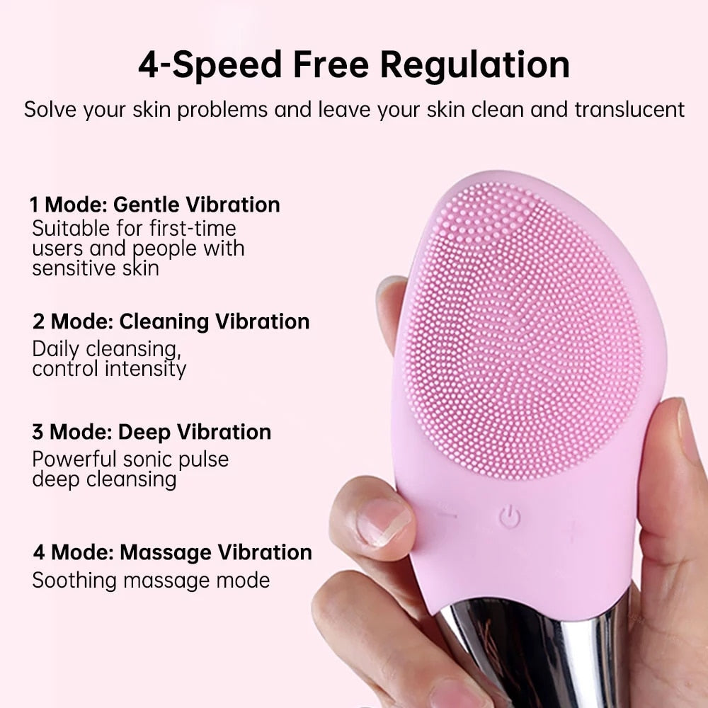 Mini Electric Facial Cleansing Brush Silicone