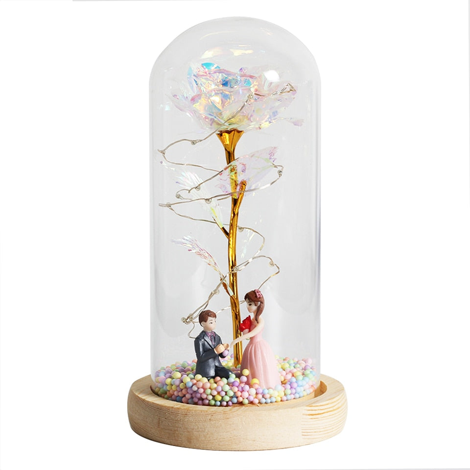 LED Enchanted Galaxy Rose Eternal 24K Gold Foil Flower