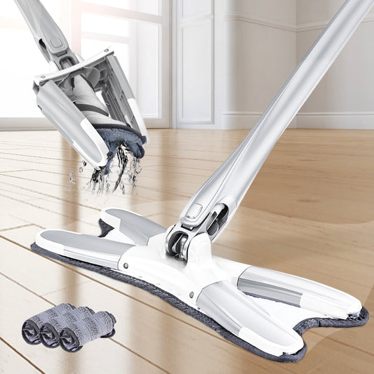 X-type Flat Floor Mop With Replace Cloth Heads