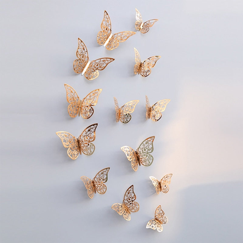 3D Hollow Butterfly Wall Sticker Butterfly Fridge