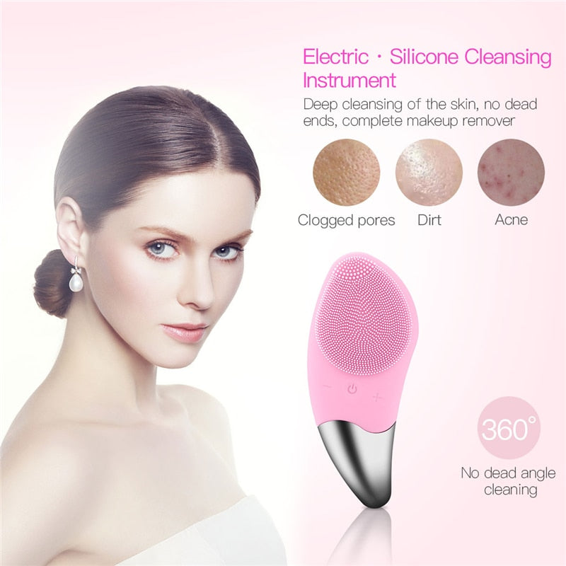 Mini Electric Facial Cleansing Brush Silicone