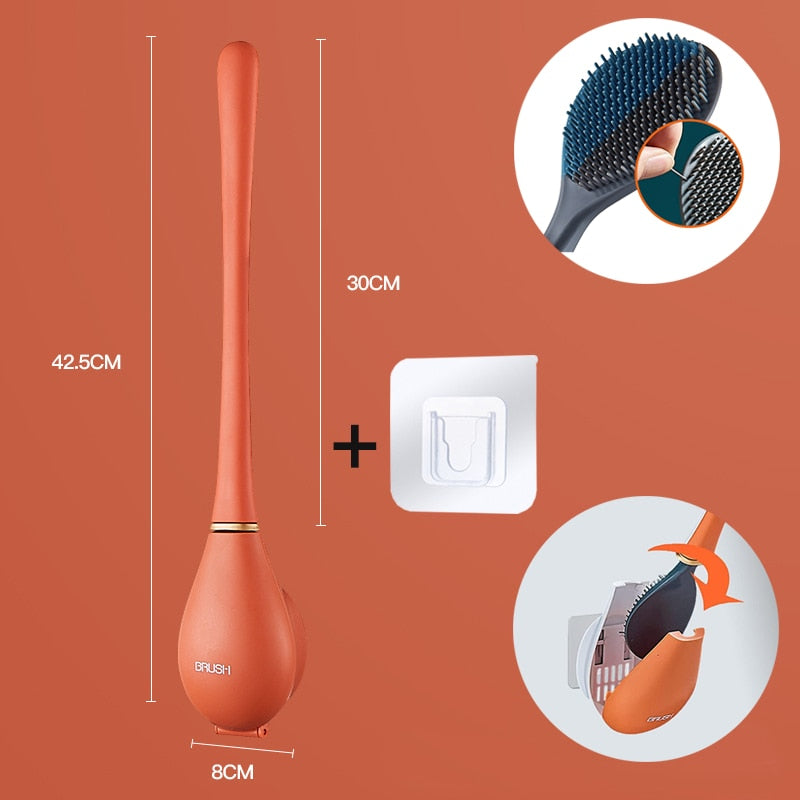 Silicone Toilet Brushes With Holder Set
