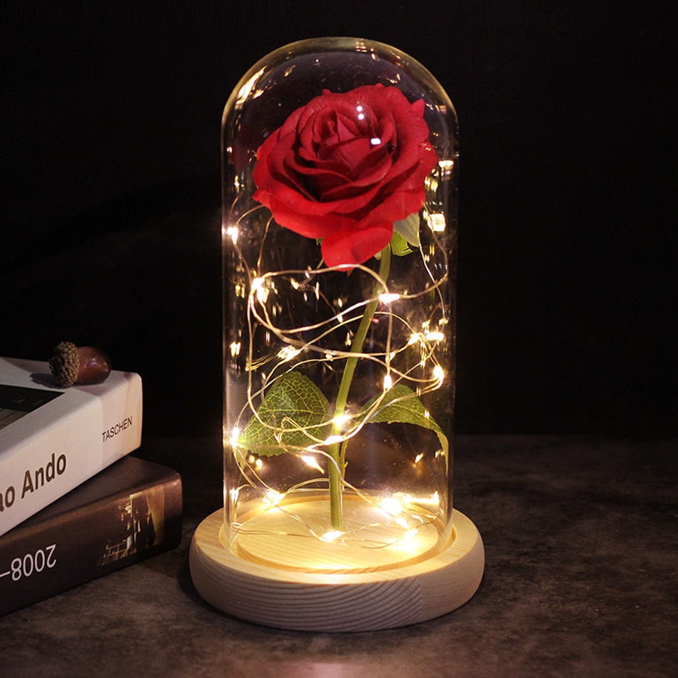 LED Enchanted Galaxy Rose Eternal 24K Gold Foil Flower