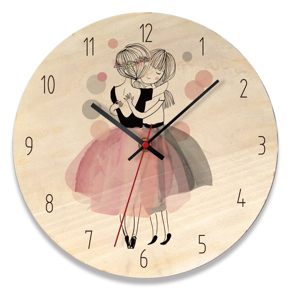 Nordic Cartoon creative Pink Princess wall clock