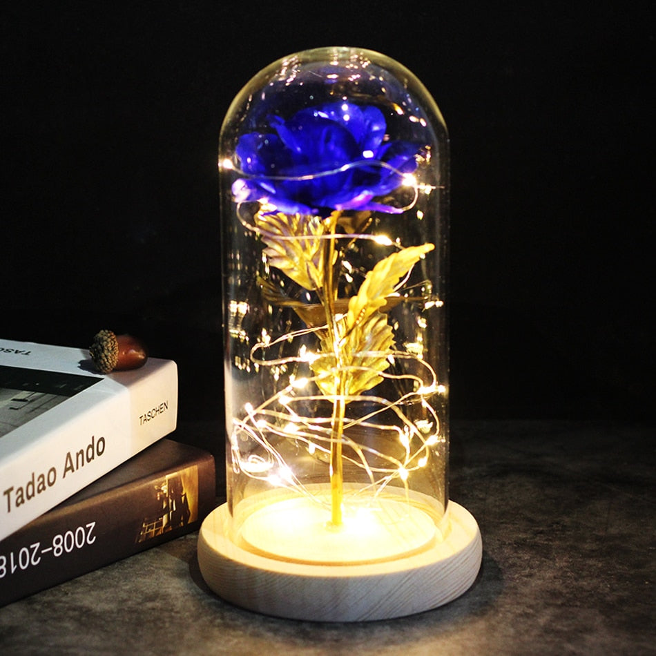 LED Enchanted Galaxy Rose Eternal 24K Gold Foil Flower