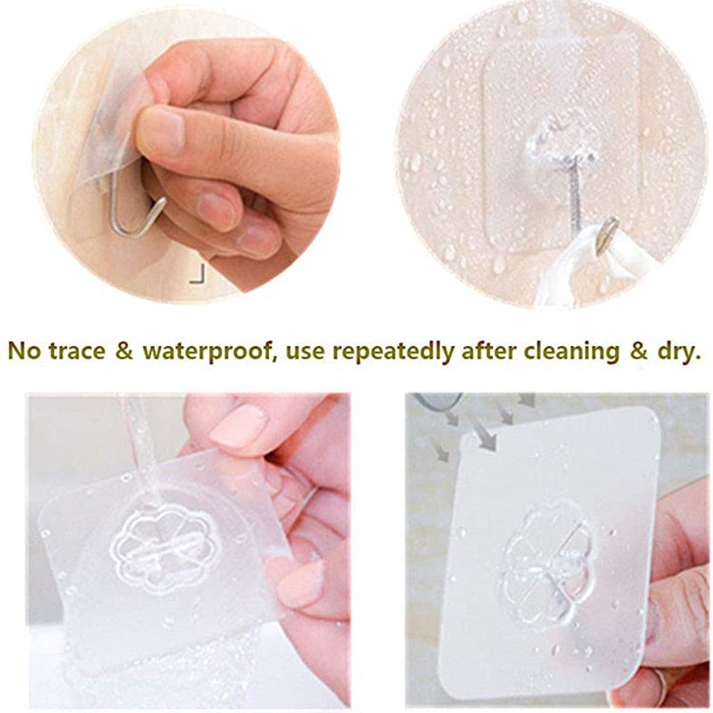 Transparent Hooks for Bathroom Self Adhesive