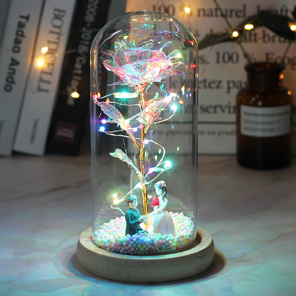 LED Enchanted Galaxy Rose Eternal 24K Gold Foil Flower