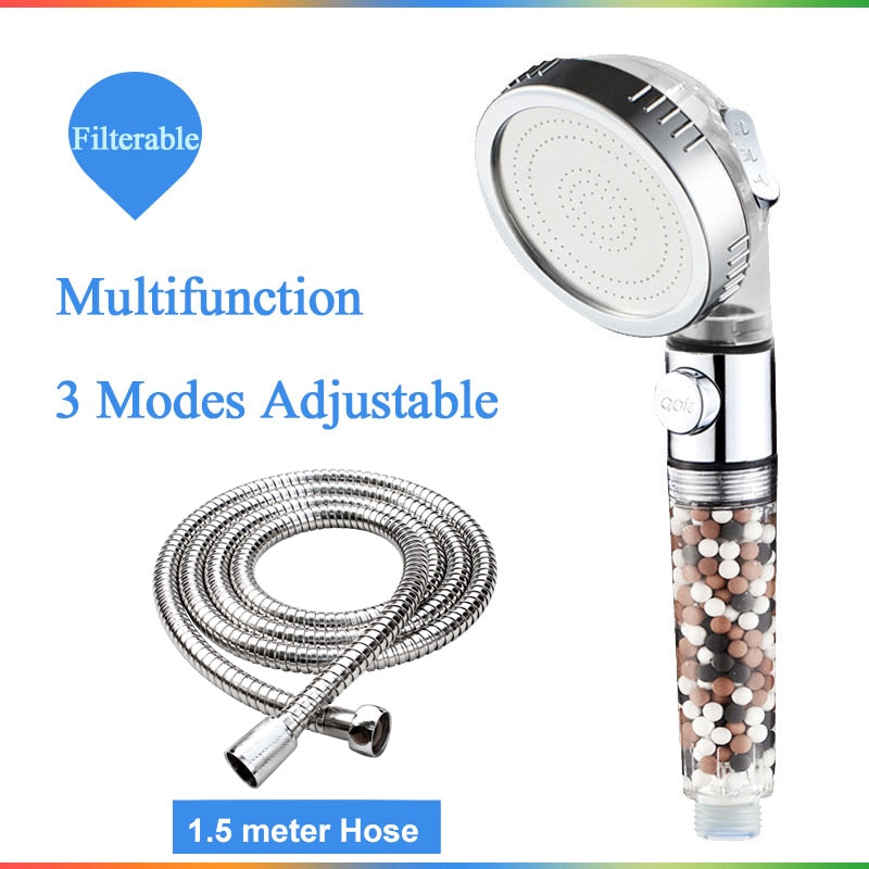 Bathroom 3-Function SPA Shower Head with Switch