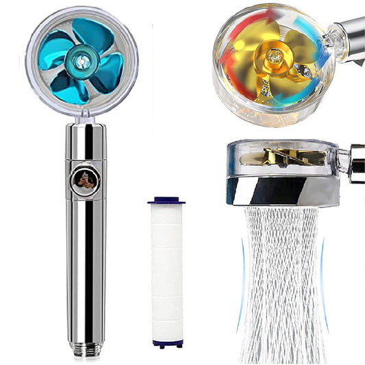 New Turbo Propeller Shower Head Water Saving