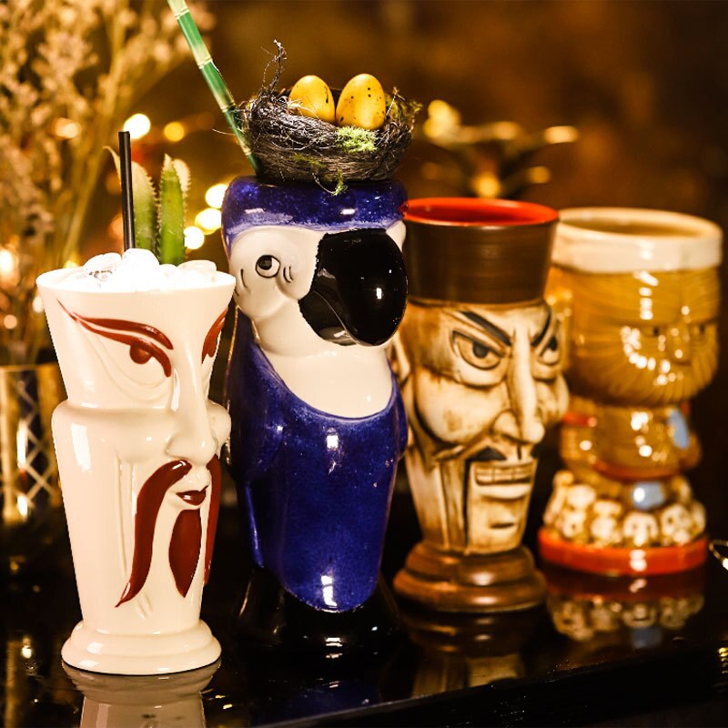 Bar Poker Tiki Mug Creative Hawaii Ceramic Mug