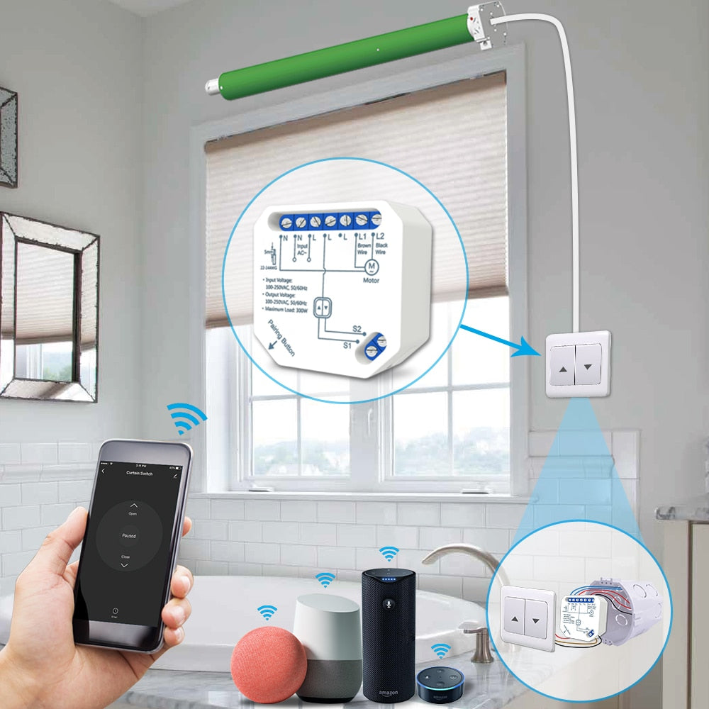 Tuya Smart Life WiFi Curtains Switch Connected Roller