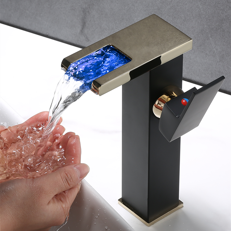 High End Copper LED Waterfall Faucet