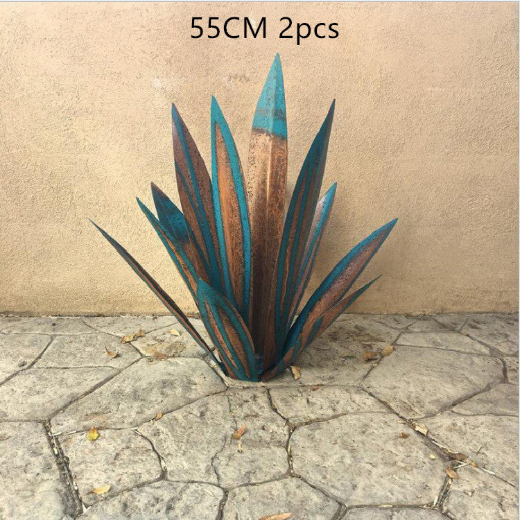 Metal Art 9 Leaves Tequila Rustic Sculpture Rust Garden Yard Art