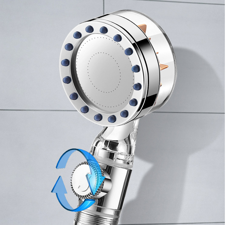 Pressurized Nozzle Turbo Shower Head Water Saving High Pressure Shower