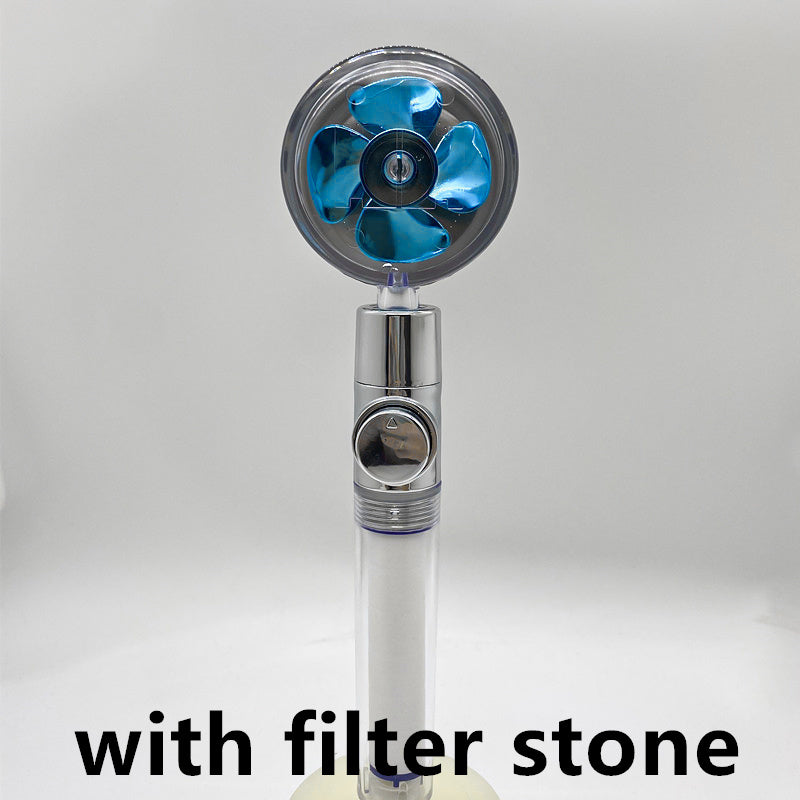 Shower Head Water Saving Flow 360 Degrees Rotating With Small Fan