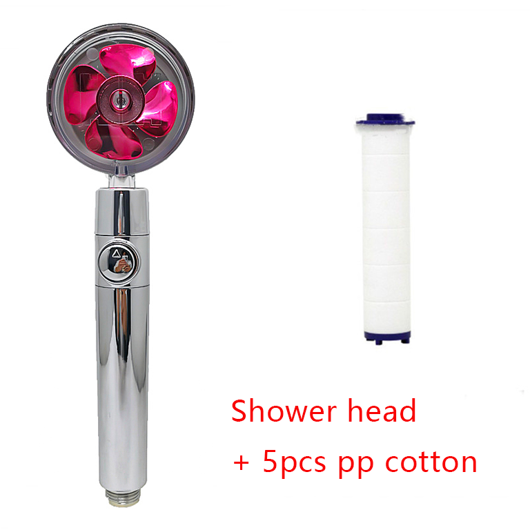 Shower Head Water Saving Flow 360 Degrees Rotating With Small Fan