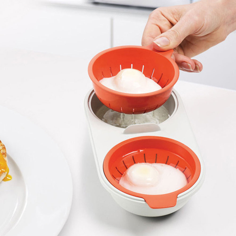 Microwave Egg Poacher Food Grade Cookware Double Cup Egg Boiler