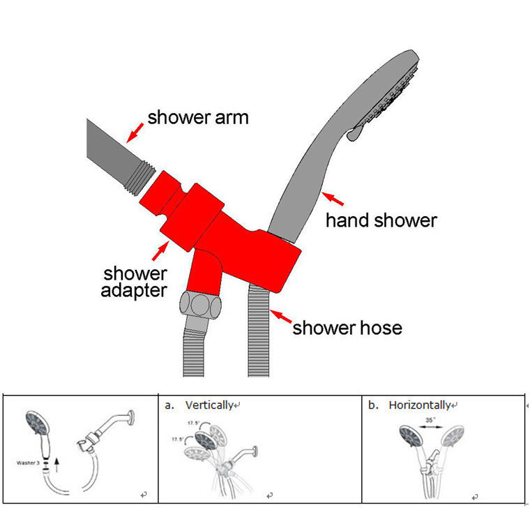Water Distributor Bathroom Universal Shower Arm Adapter