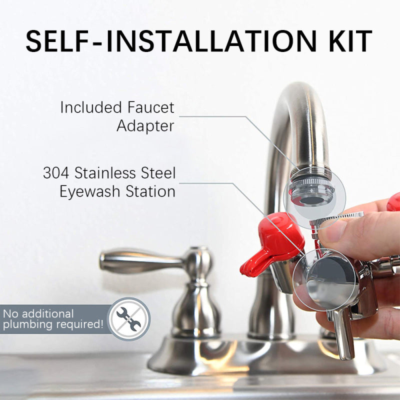 Connected Faucet Eyewash Basin Faucets Wall Mounted Eye Wash Station