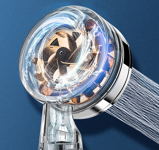 Pressurized Nozzle Turbo Shower Head Water Saving High Pressure Shower