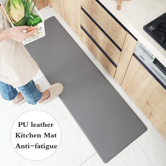 PU Leather Kitchen Floor Mats Simple Modern Oil-proof Long Strip