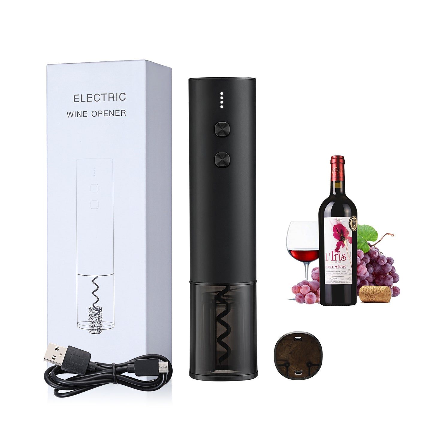 Stainless Steel Wine Electric Bottle Opener Creative Rechargeable