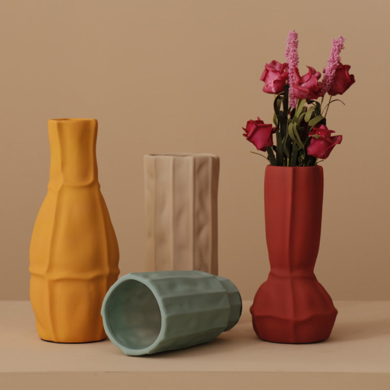 Nordic Simple Morandi Art Vase Villa Home Vases Decoration