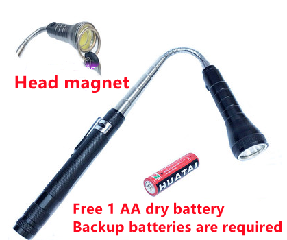 Telescopic flashlight led magnet pick up gadget
